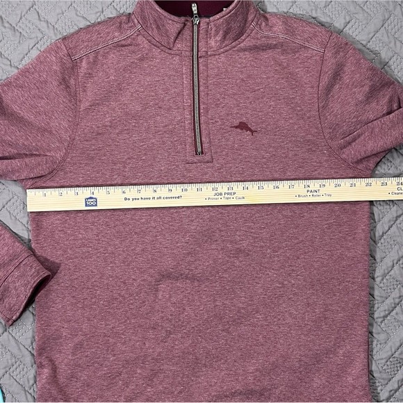Tommy Bahama Half Zip Pullover Men’s Sz Small Tango Wave Heritage Wine HTHR NWT - Picture 7 of 13